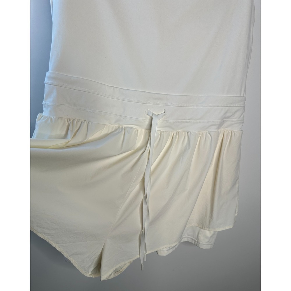 Popflex On the Runsie Coconut Cream Ruffle Athletic Stretch Romper Plus Size 1X - Picture 4 of 16